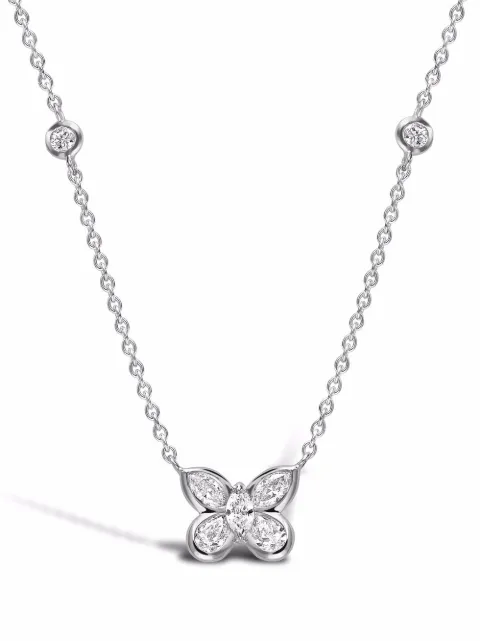 Pragnell 18kt white gold Butterfly diamond pendant necklace