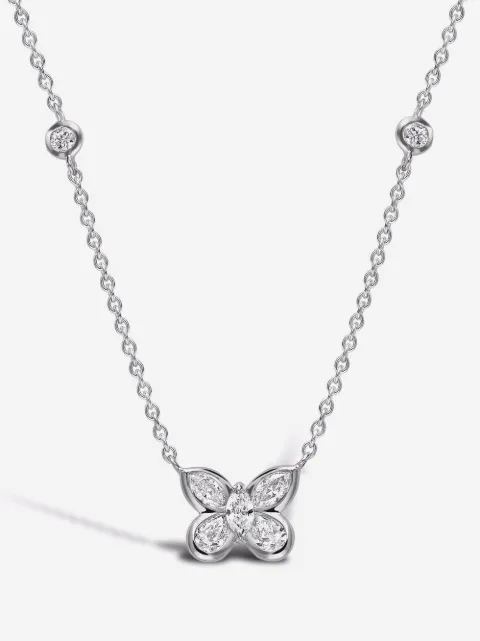 Pragnell 18kt white gold Butterfly diamond pendant necklace