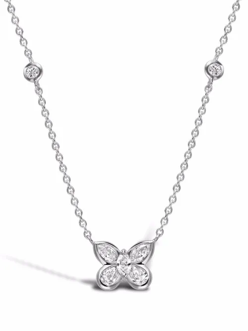 Collier Butterfly en or blanc 18ct à pendentif orné de diamants - Pragnell - Modalova