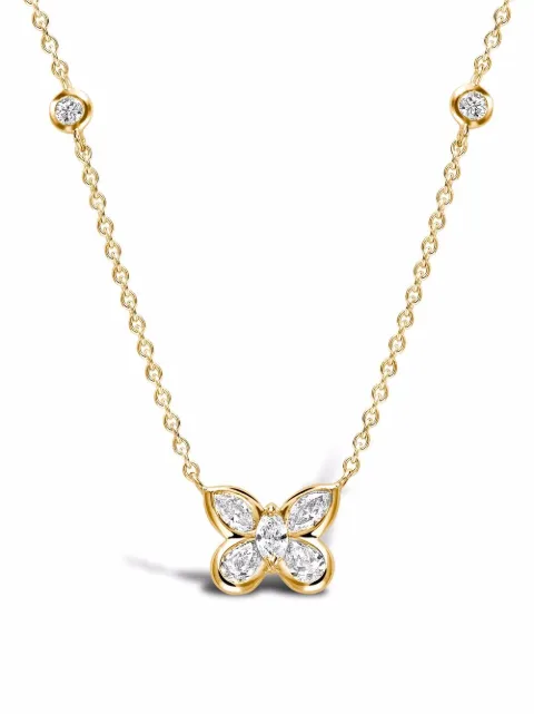 Pragnell 18kt yellow gold Butterfly diamond pendant necklace