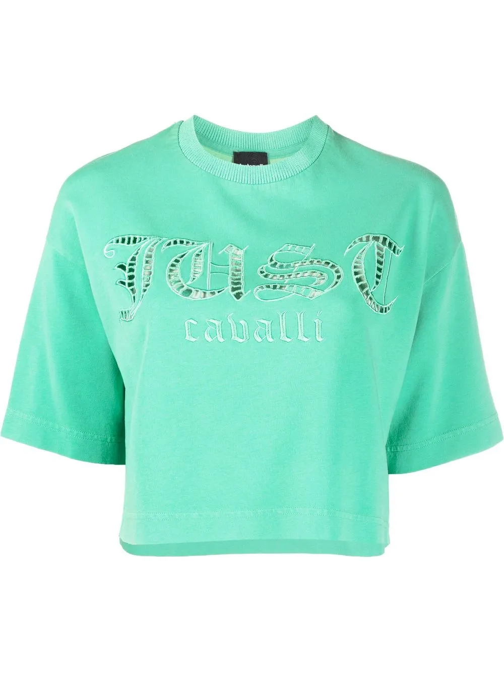 

Just Cavalli playera corta con logo perforado - Verde