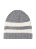 Cashmere in Love Kids Bibi striped cashmere beanie - Grey
