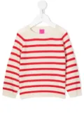 Cashmere in Love Kids Maisy striped cashmere jumper - White