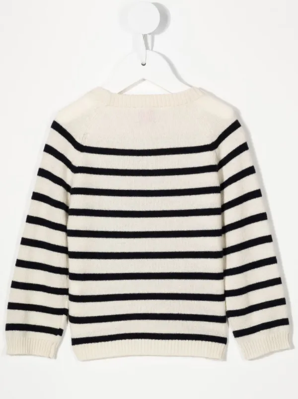 Navy and outlet white striped jumper