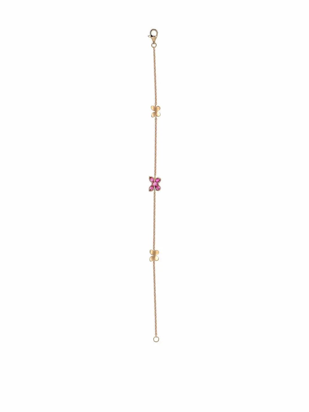 Pragnell 18kt yellow gold Butterfly ruby chain bracelet | Gold | Image 1
