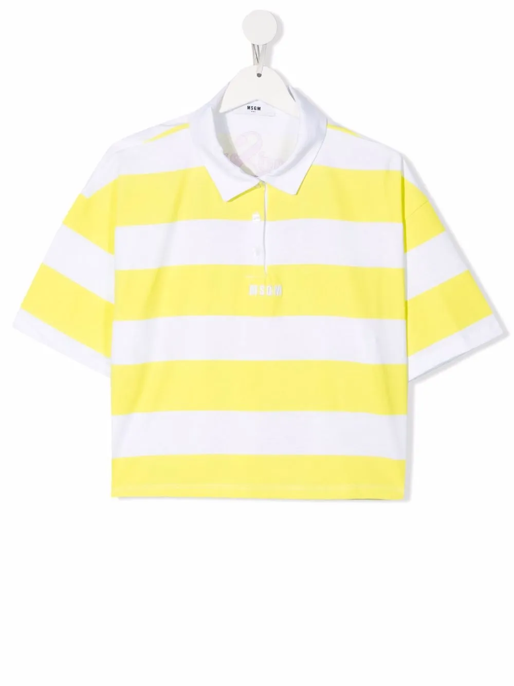 

MSGM Kids playera tipo polo con logo bordado - Blanco