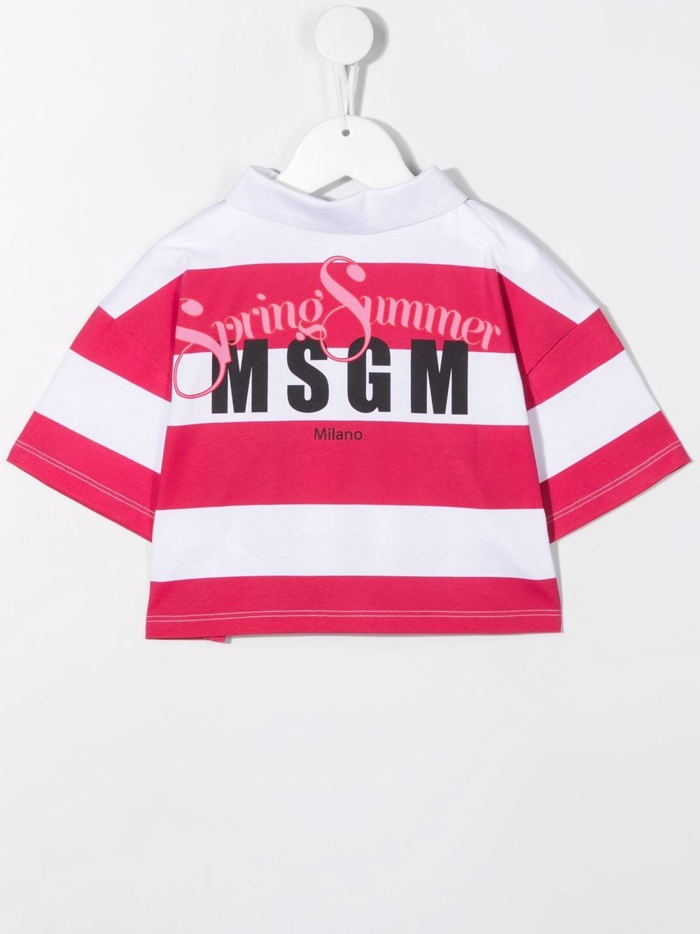 MSGM Kids Poloshirt met geborduurd logo - Roze