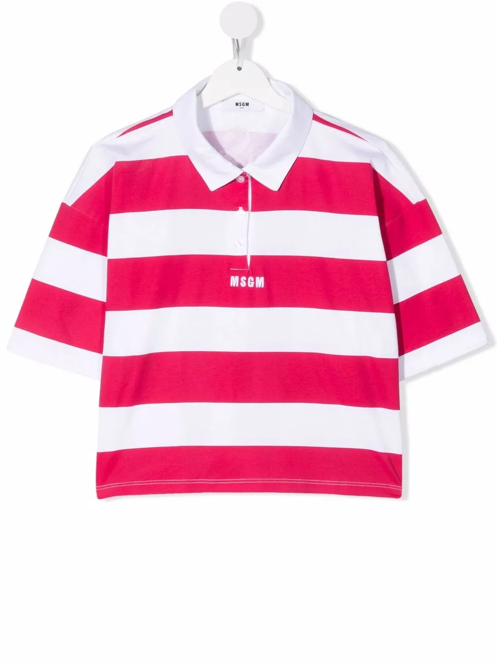 

MSGM Kids polo con logo bordado - Blanco