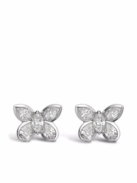 Pragnell 18kt white gold Butterfly diamond stud earrings