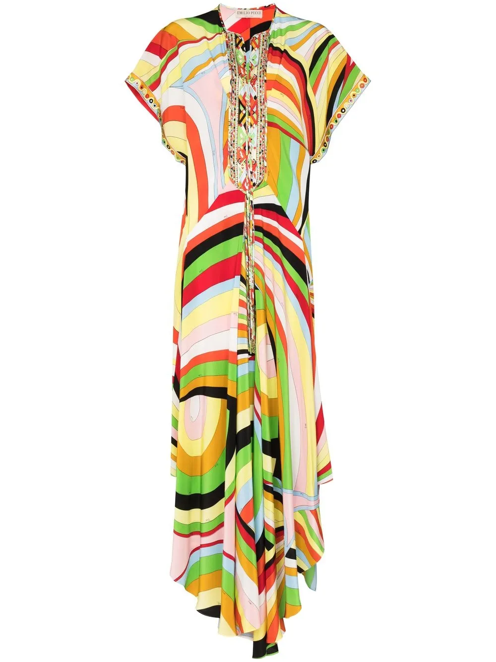 

PUCCI Iride-print silk kaftan dress - Green