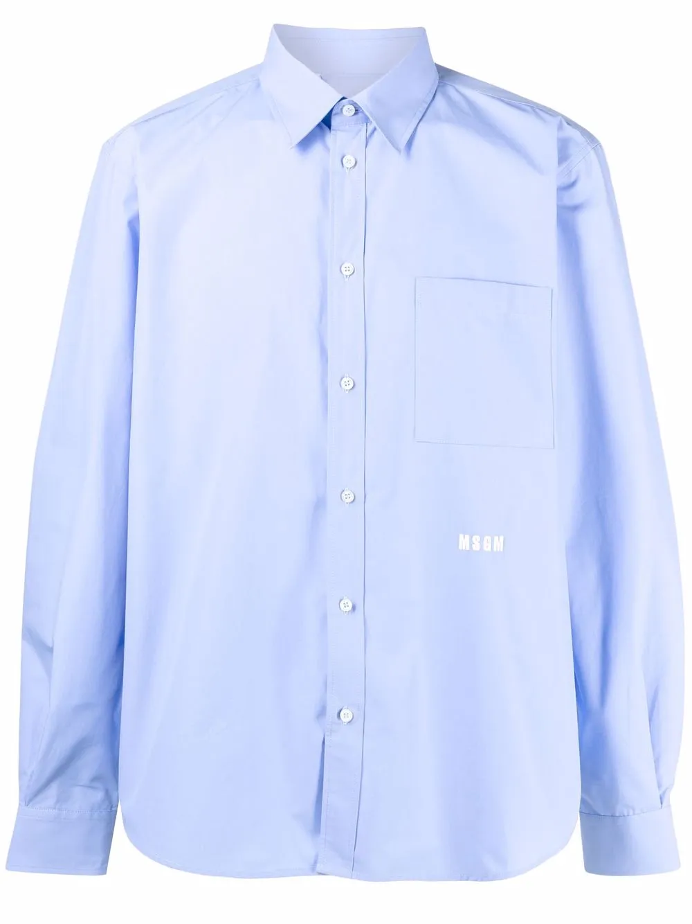 

MSGM camisa con logo bordado - Azul