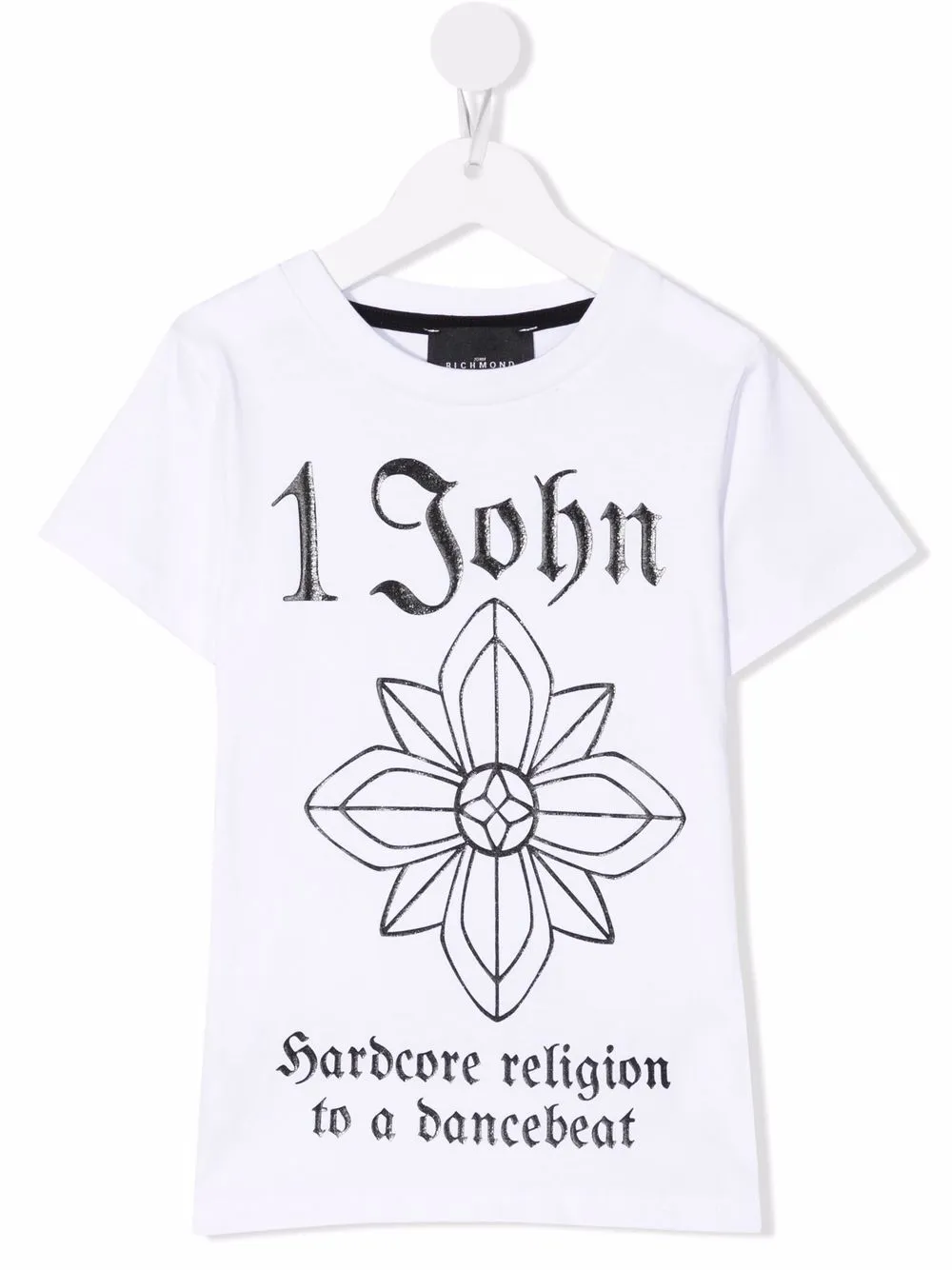 

John Richmond Junior playera con eslogan estampado - Blanco