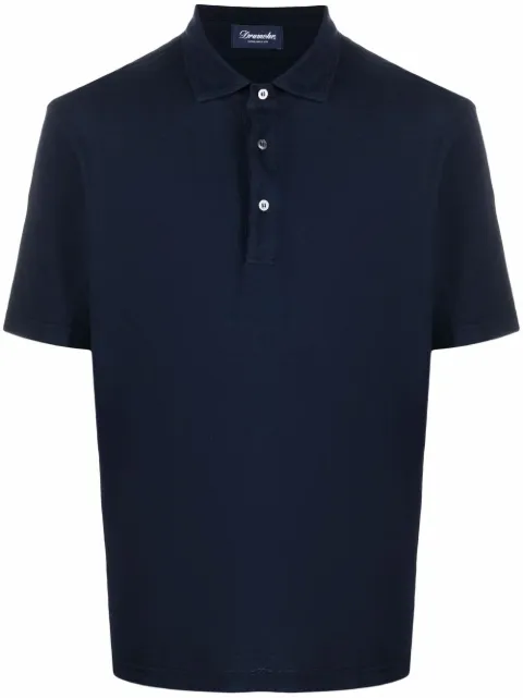Drumohr fine-knit short-sleeved polo shirt
