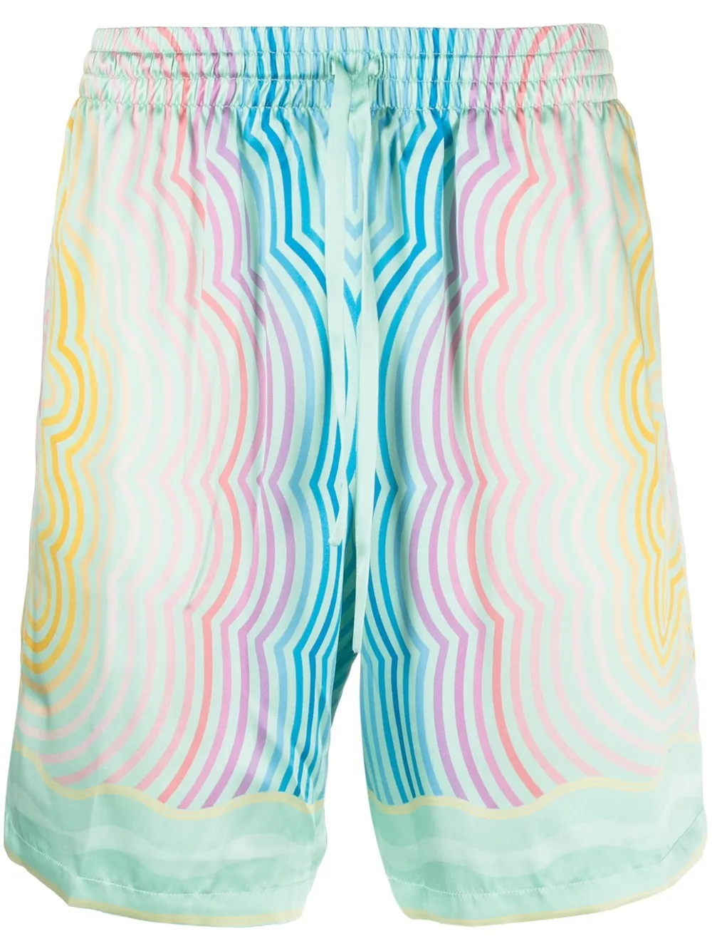 

Casablanca wave-print silk drawstring shorts - Green