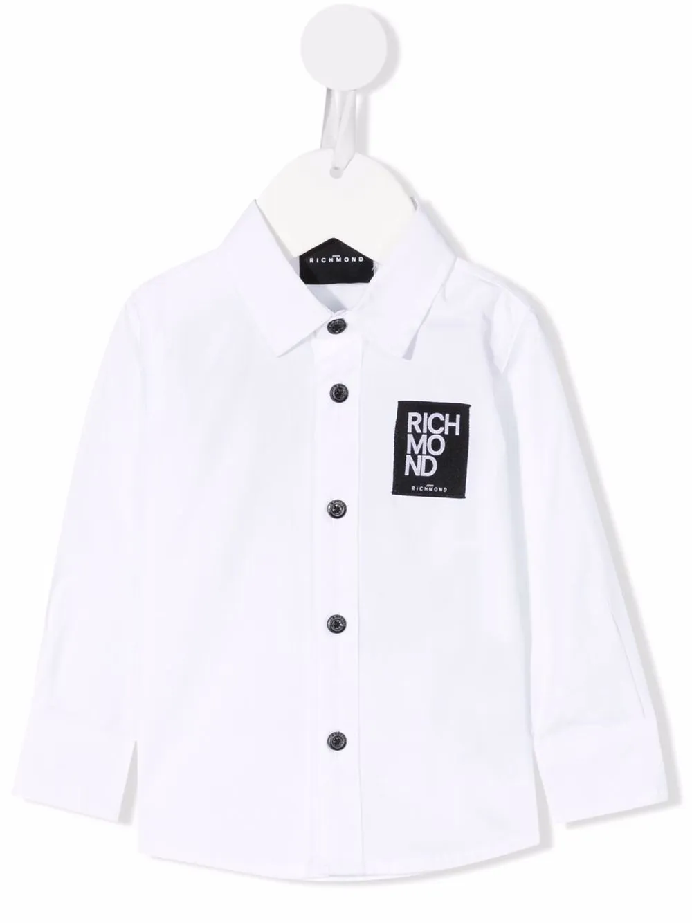 

John Richmond Junior logo-print cotton shirt - White