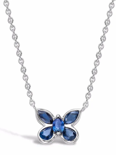 Pragnell 18kt white gold Butterfly sapphire pendant necklace
