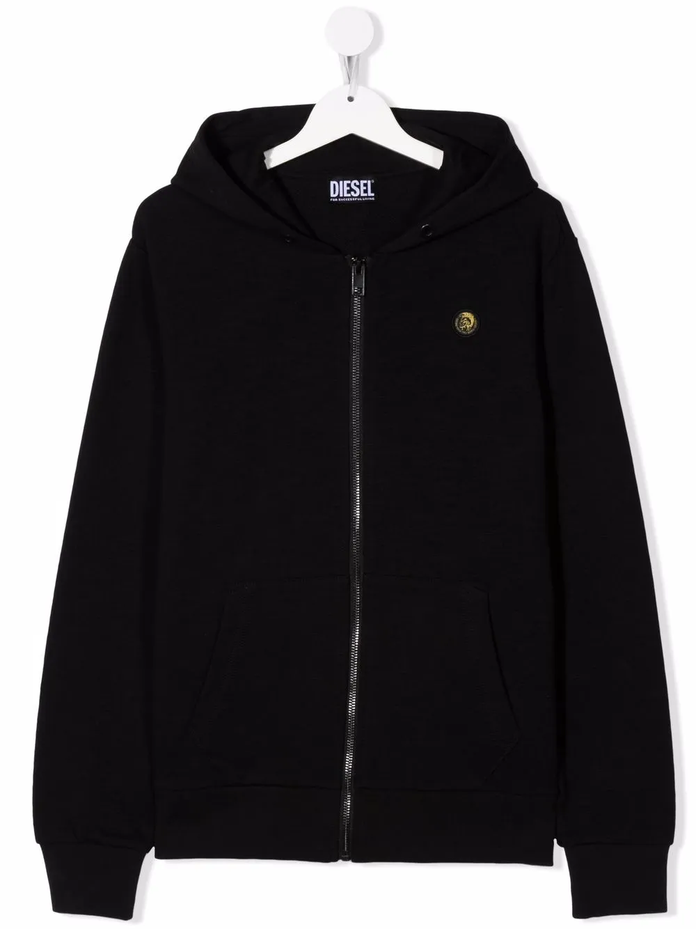 

Diesel Kids sudadera con capucha y logo bordado - Negro