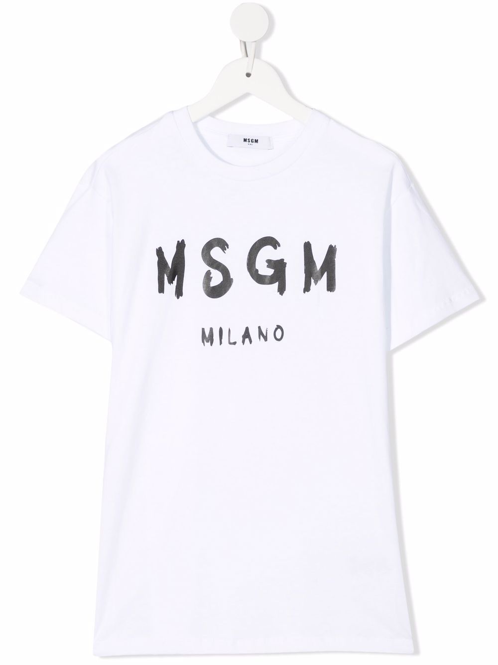 

MSGM Kids vestido estilo playera con logo estampado - Blanco