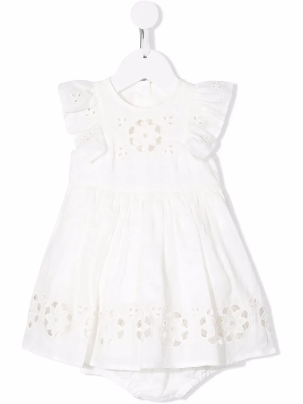 

Stella McCartney Kids vestido con bordado inglés - Blanco