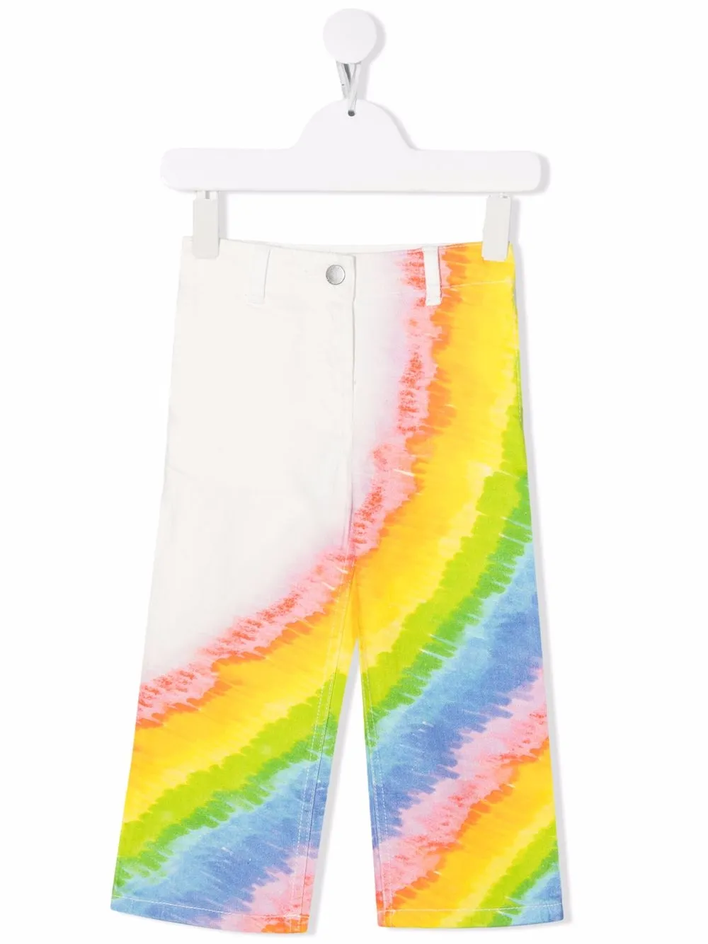 

Stella McCartney Kids rainbow-print denim trousers - White