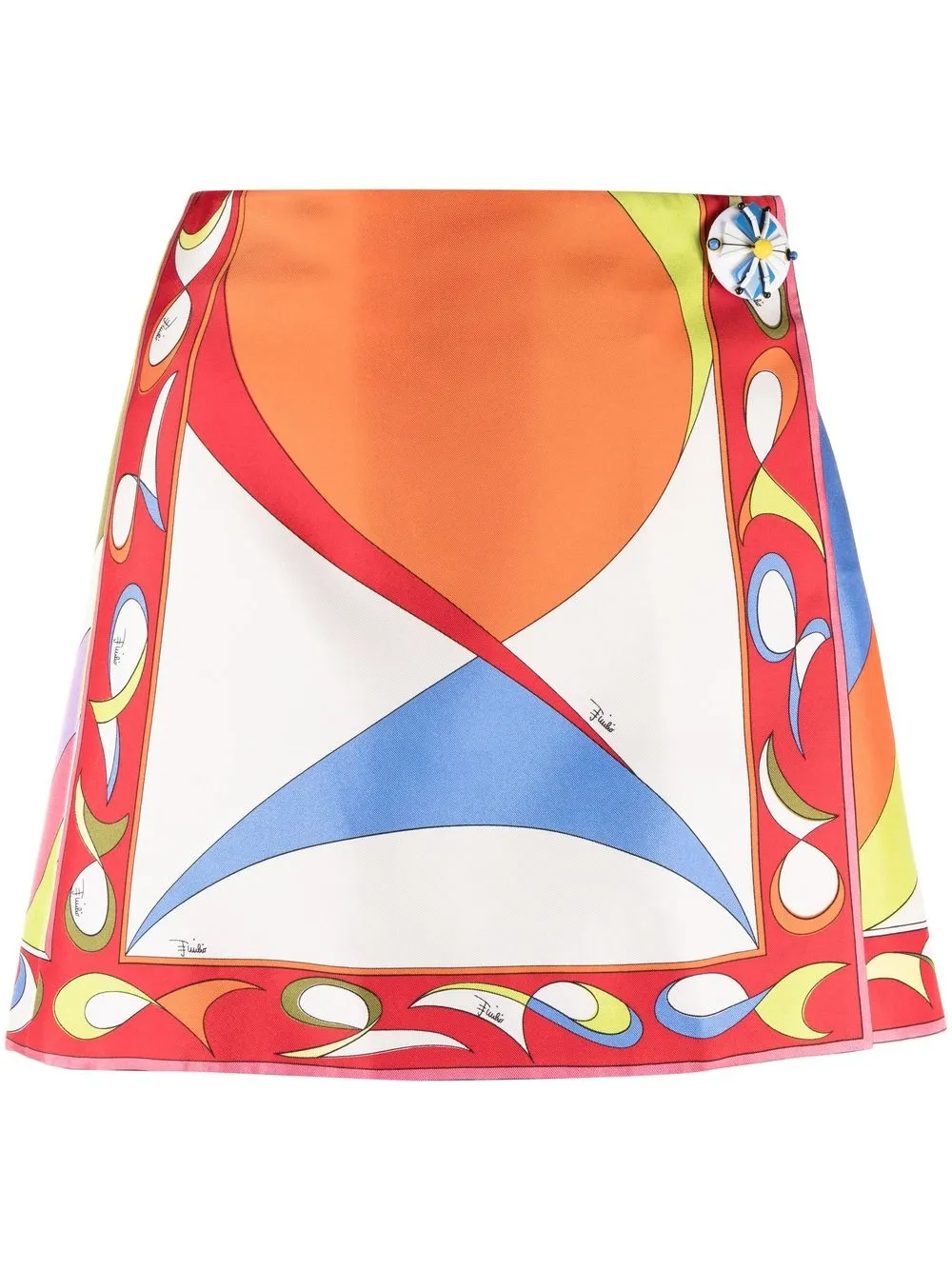 

PUCCI Pesci-print wrap miniskirt - Blue