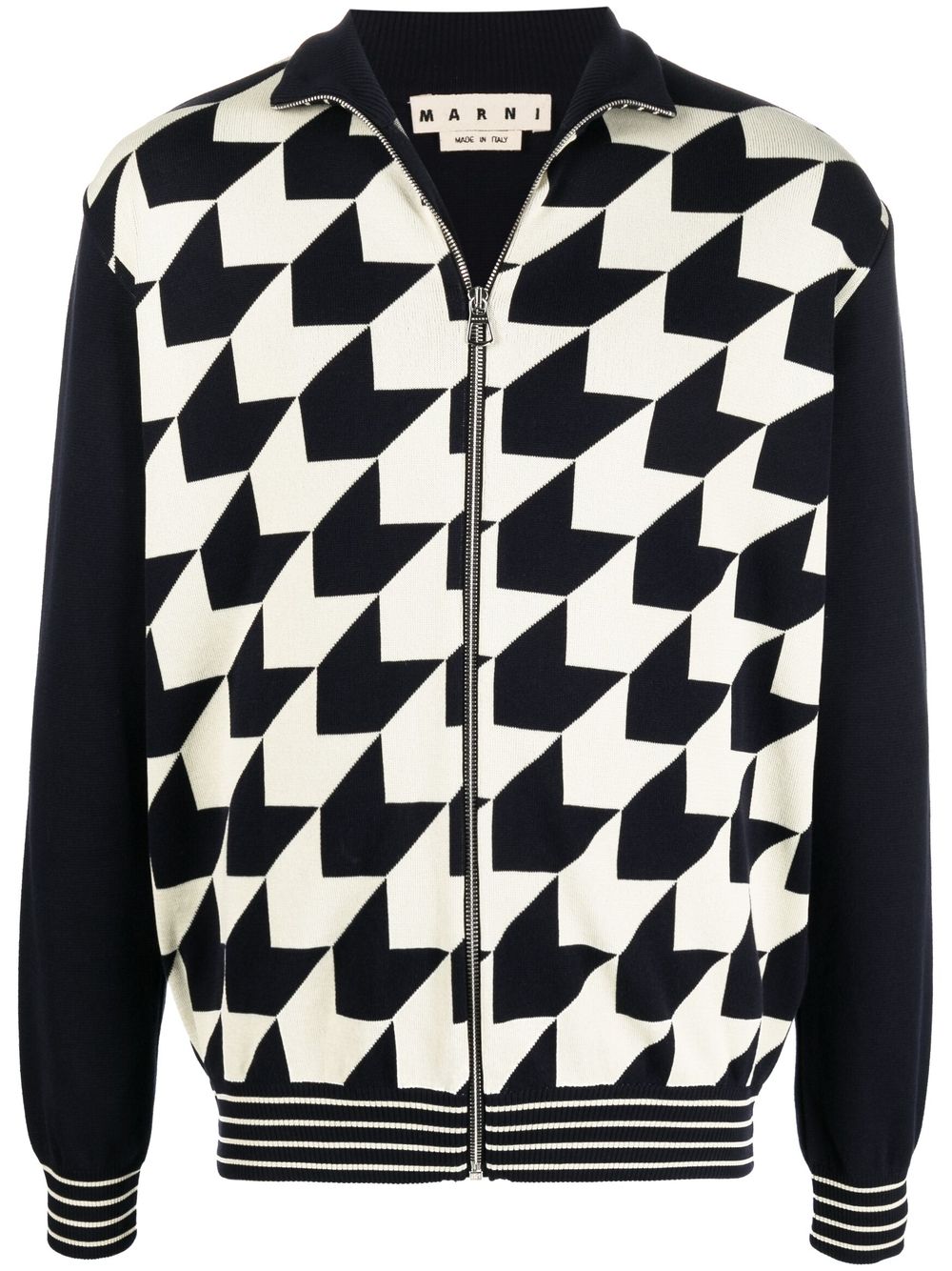 

Marni chevron-jacquard cardigan - Blue