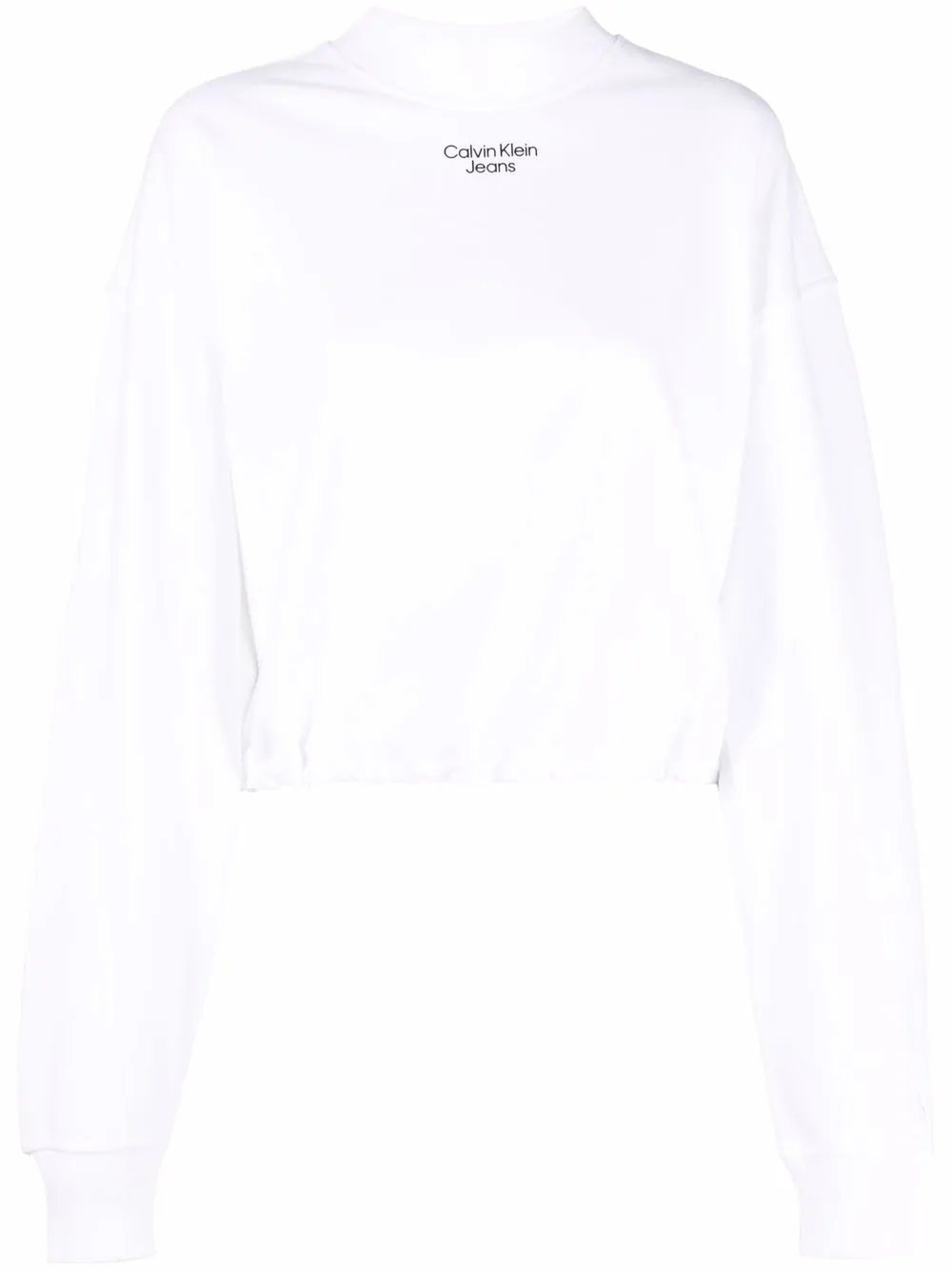 Calvin Klein Jeans Sweatshirt mit Stehkragen - Weiß