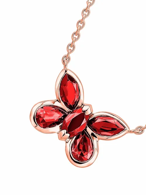 Collier Butterfly en or 18ct à pendentif orné de rubis - Pragnell - Modalova