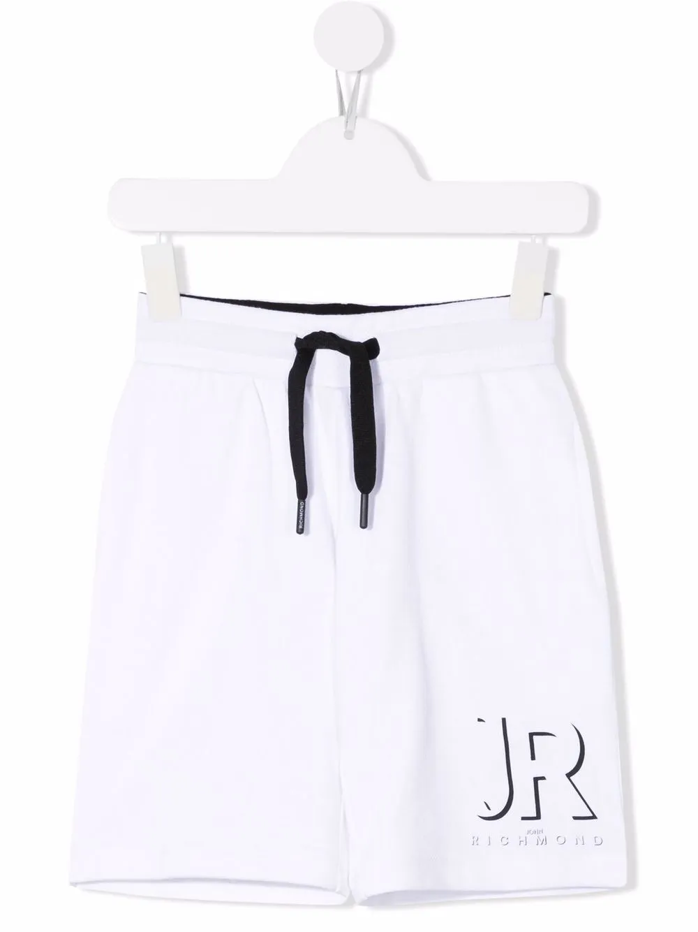 

John Richmond Junior bermudas desvalada con logo estampado - Blanco