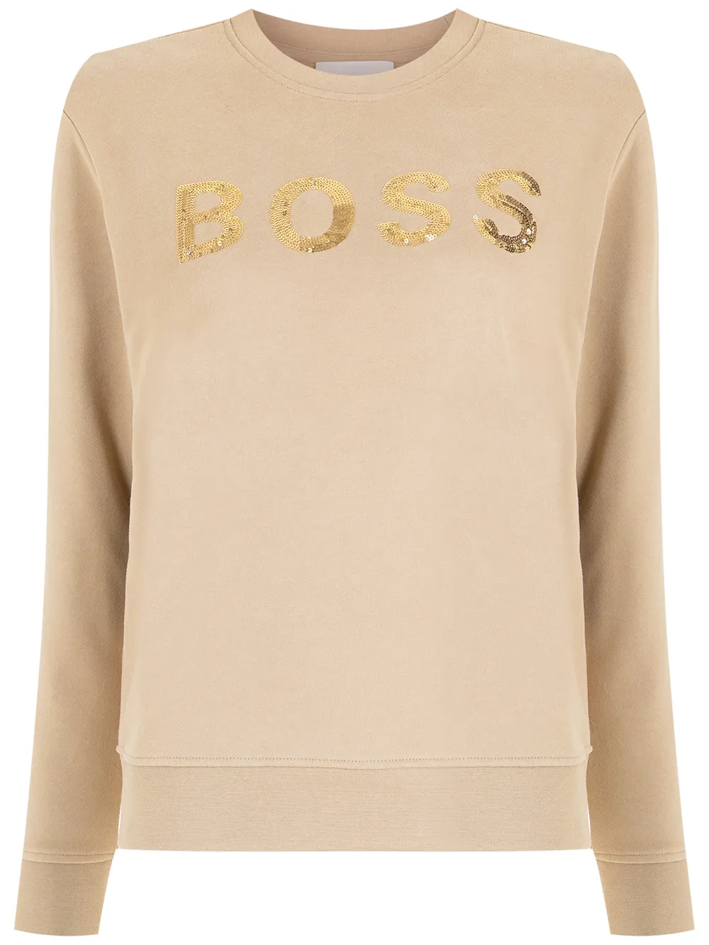 

BOSS logo-print long-sleeved jumper - Neutrals