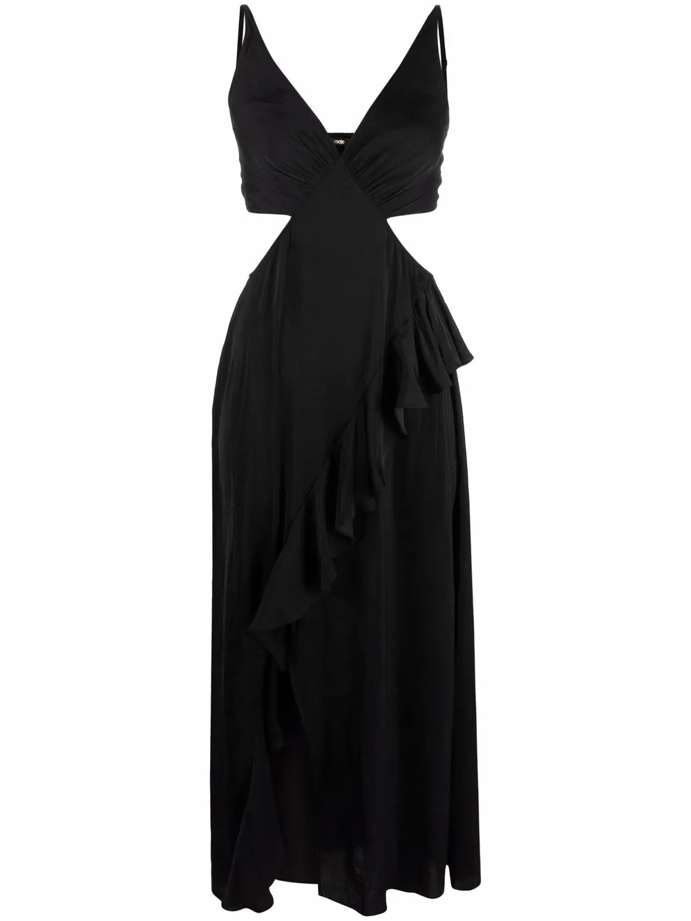 

Maje ruffle-trim cut-out dress - Black