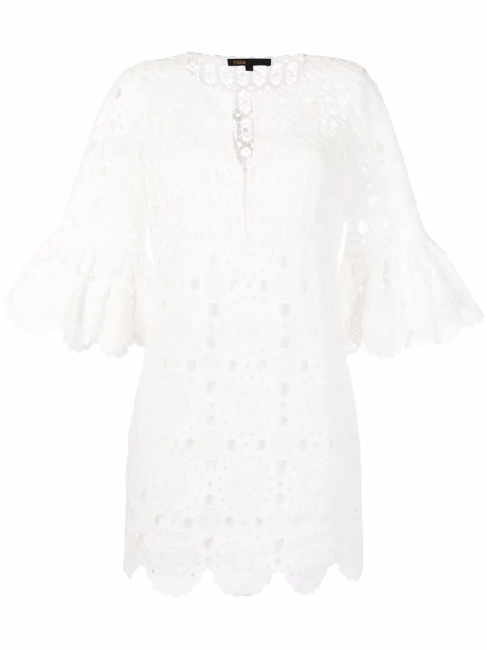 

Maje scallop-edge crochet dress - White