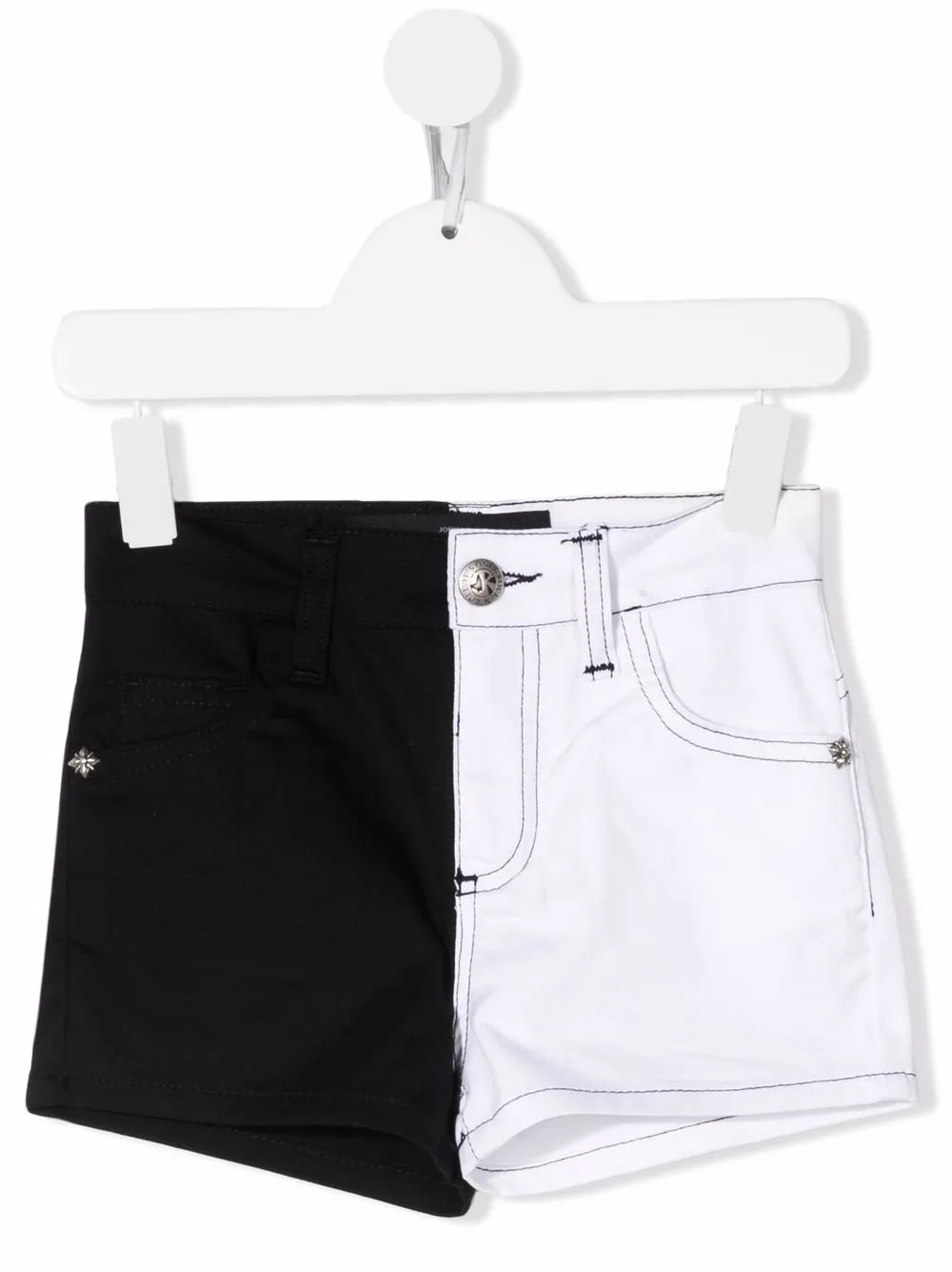 

John Richmond Junior shorts de mezclilla de dos tonos - Negro