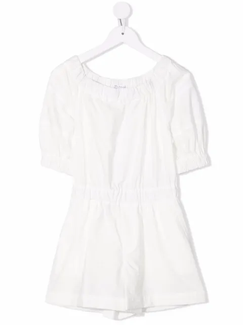 Brunello Cucinelli Kids jumsuit corto con cuello ancho 