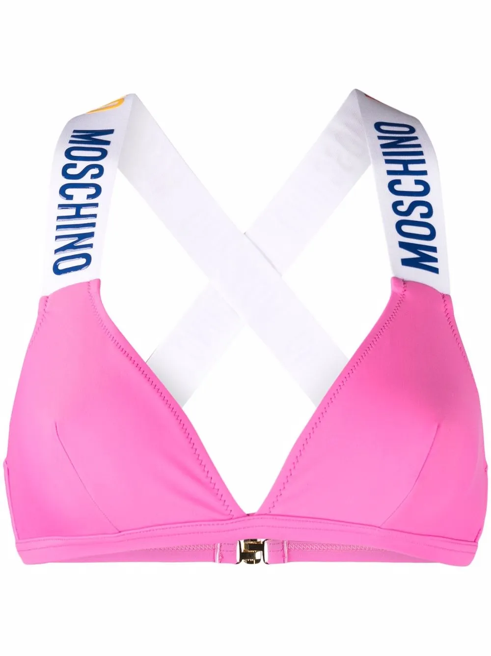 

Moschino logo-print strap bikini top - Pink