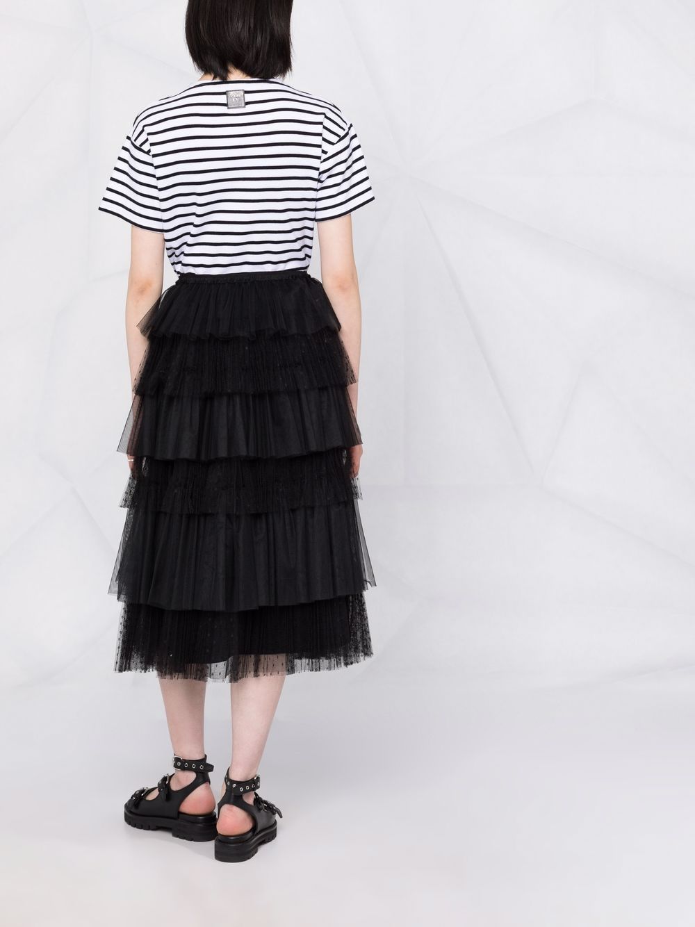 фото Red valentino point d'esprit tulle tiered midi skirt