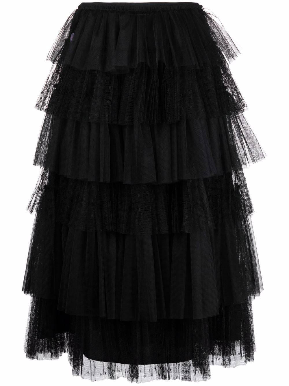 фото Red valentino point d'esprit tulle tiered midi skirt