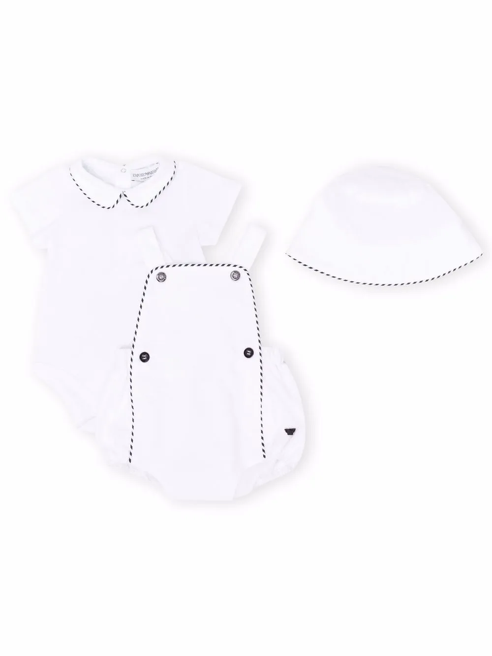 

Emporio Armani Kids body con ribete remarcado - Blanco