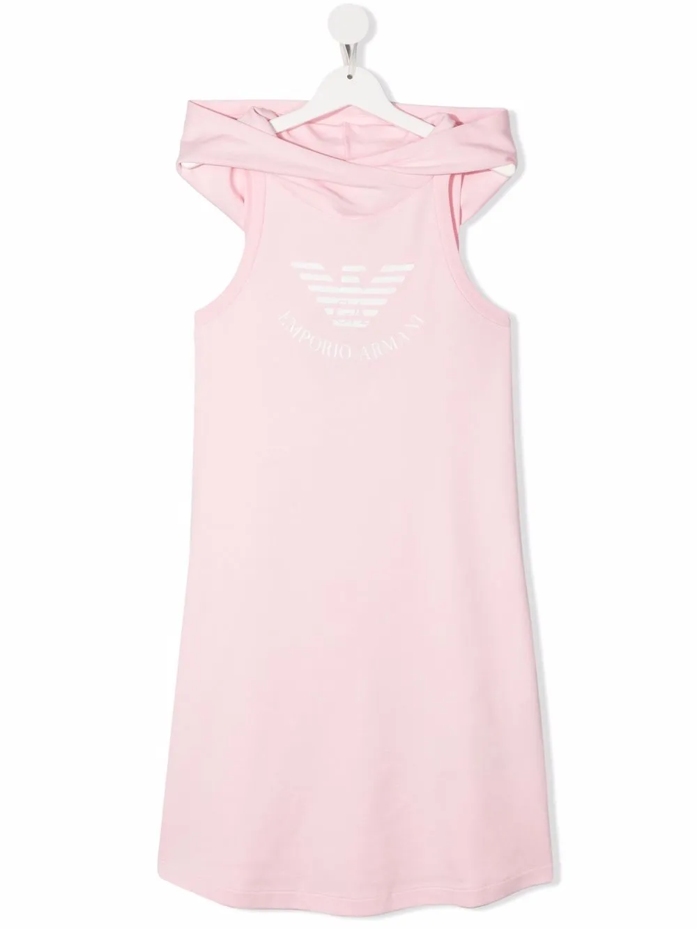 

Emporio Armani Kids vestido con capucha y logo estampado - Rosado