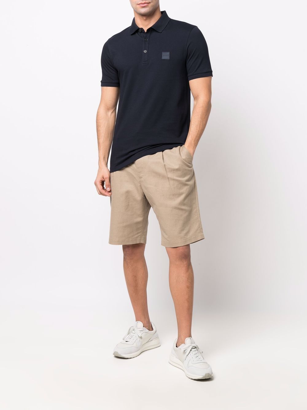 BOSS Poloshirt met logopatch - Blauw