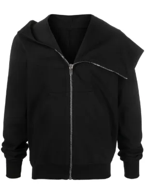 asymmetrical zip moletom com capuz