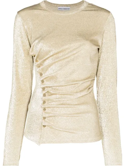 Rabanne asymmetric metallic T-shirt