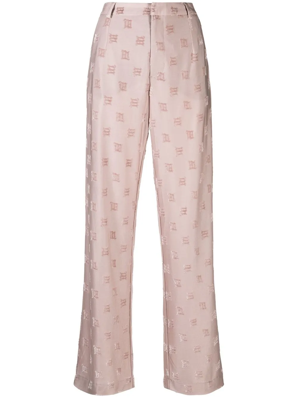 

MISBHV monogram-print straight-leg trousers - Pink