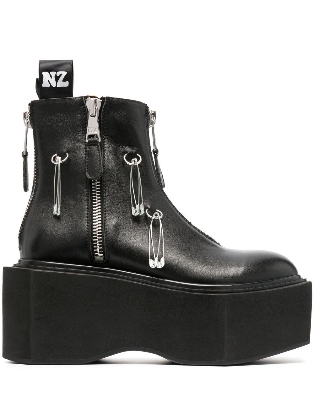 Shop Natasha Zinko Platform Zipped 95mm Boots In Schwarz
