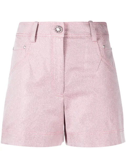 SHIATZY CHEN shorts de mezclilla con glitter