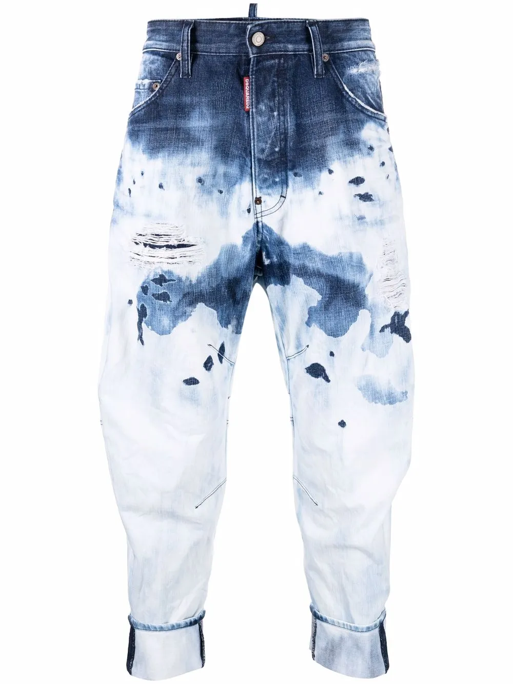 

Dsquared2 jeans capri con efecto descolorido - Azul