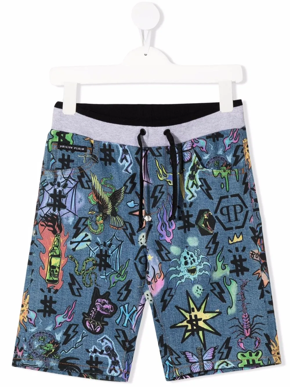 

Philipp Plein Junior bermudas con estampado gráfico - Azul