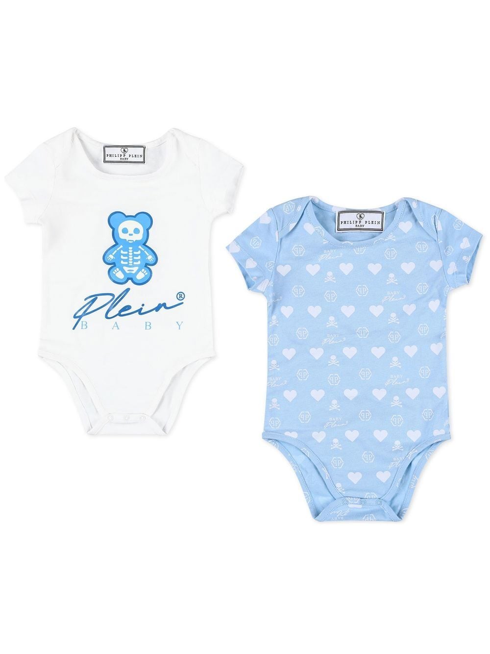 Philipp Plein Babies' Logo-print Two-piece Body Set In White