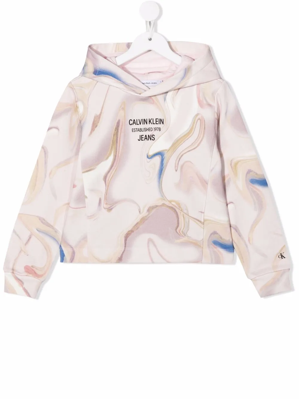 

Calvin Klein Kids hoodie con estampado jaspeado - Rosado