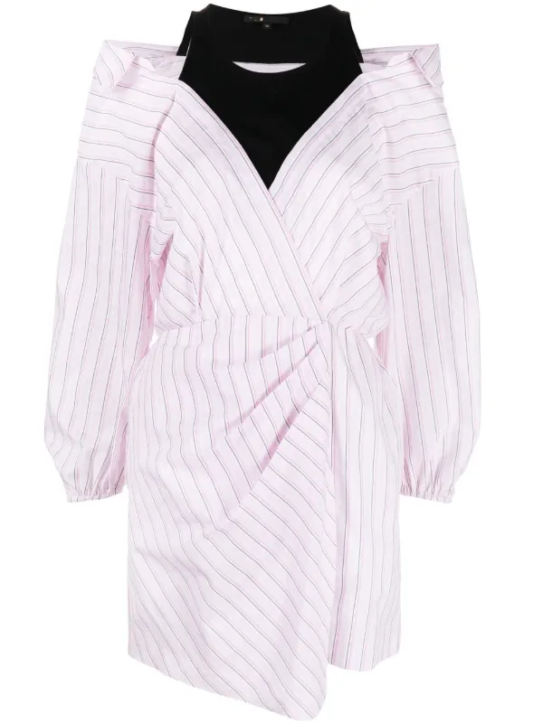 Maje Striped long-sleeve Shirt Dress 